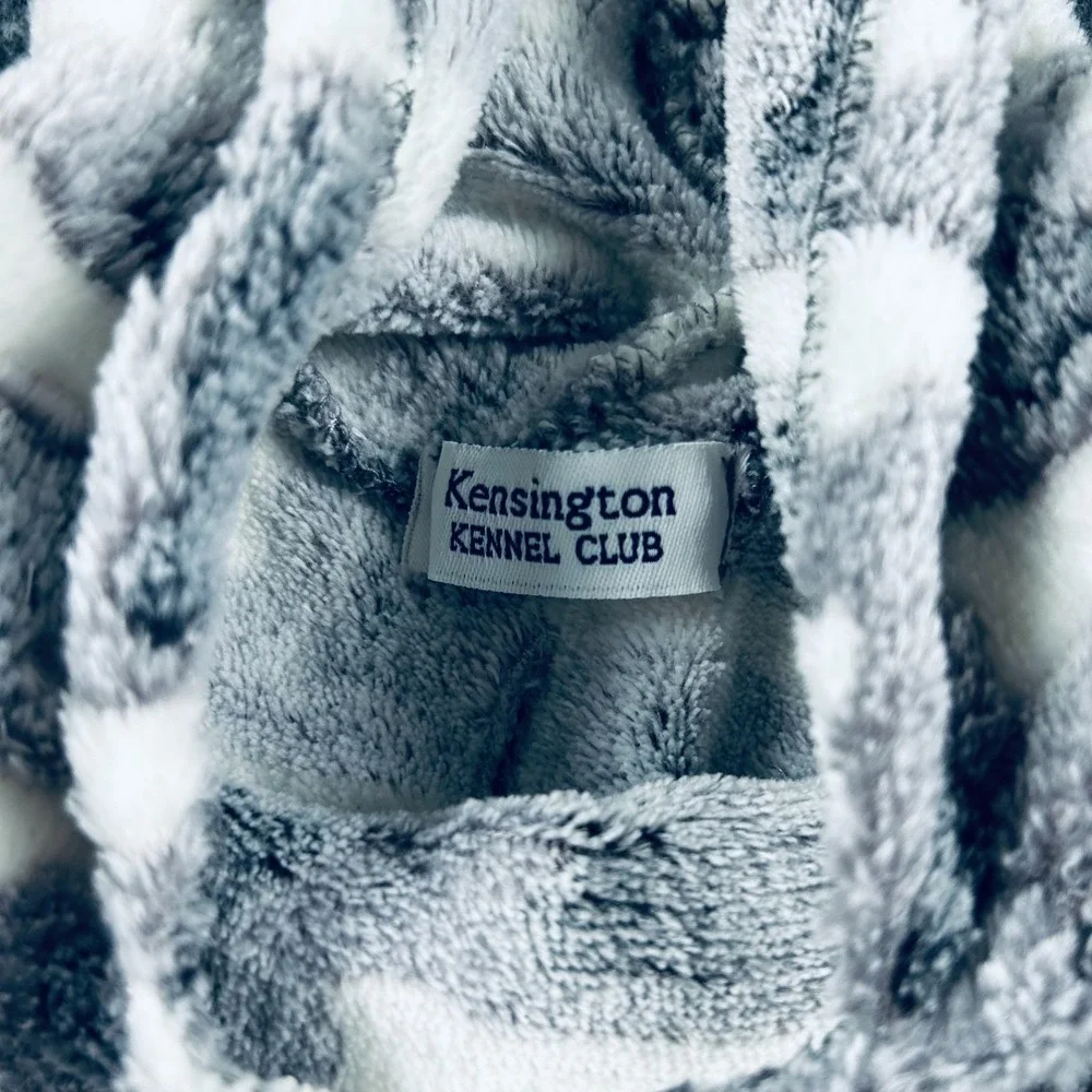 Kensington Kennel Club Dog Hoodie Fleece Sweater Grey White Bone Pattern Pet S